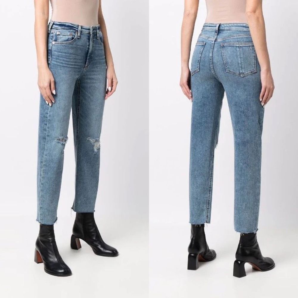 Rag & Bone Women's Nina High Rise Cigarette Slim Fit Bloomfield Blue Jeans Sz 26